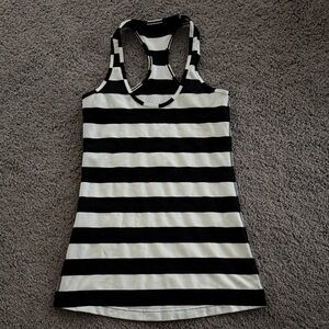 Striped Black and White Women's Tank Top